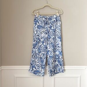 Talbots Satin blue and white pants Small